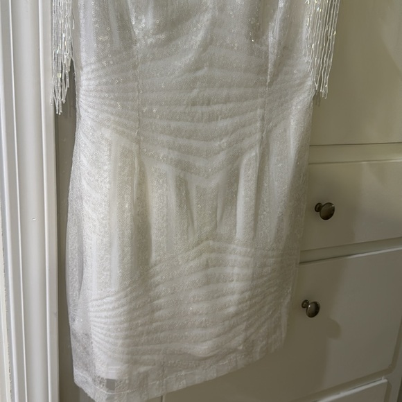 Superdown Carly Fringe Mini Dress in White - Picture 5 of 11